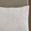 3 Piece Tufted Cotton Chenille Palm Duvet Cover Set