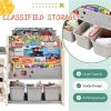 Kids Bookshelf Toy Storage Organizer with 17 Bins and 5 Bookshelves