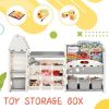 Kids Bookshelf Toy Storage Organizer with 17 Bins and 5 Bookshelves