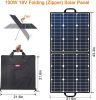 100W 18V Portable Solar Panel, Flashfish Foldable Solar Charger with 5V USB 18V DC Output Compatible with Portable Generator, Smartphones