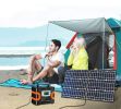 100W 18V Portable Solar Panel, Flashfish Foldable Solar Charger with 5V USB 18V DC Output Compatible with Portable Generator, Smartphones