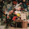 Dark Floral Wall Mural Peel and Stick 148" W x 98" H Large Flower Wallpaper Self Adhesive Background Decor Paintings Art