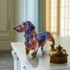 Colorful Dachshund Statue Colorful Dachshund Dog Figurine Graffiti Dachshund Dog Sculpture Animal Statue Art Figurine For Living