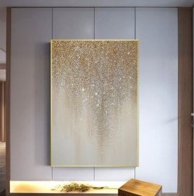 100% Hand Painted Abstract Oil Painting Wall Art Modern Gold Foil Picture On Canvas Minimalist Home Decoration For Living Room No Frame (size: 75x150cm)